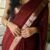 chocolate brown pure viscose georgette saree anika kouture